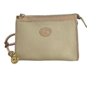 Dooney Bourke Vintage Mini Small Beige Pebble Leather Crossbody Handbag Purse